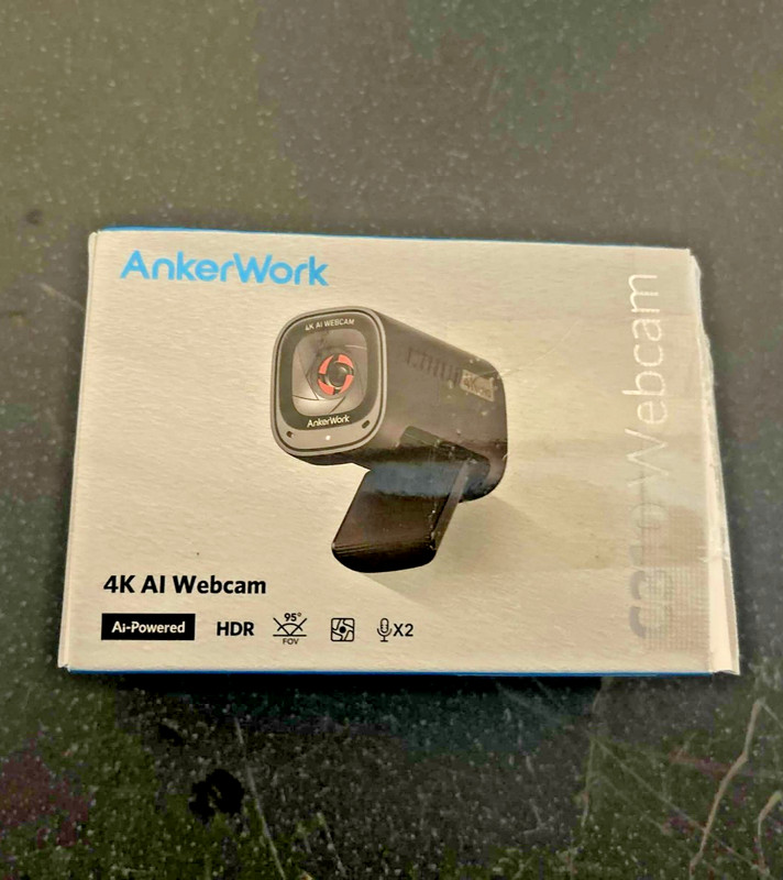 AnkerWork C310 4K Webcam 12MP AI Auto Focus 1080p HDR USB Streaming PC Mac