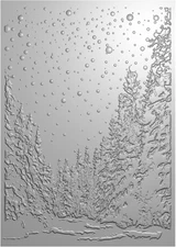 3D Embossing Folder for Card Making,Tree on Snowy Day Clear Plastic Texture Fade