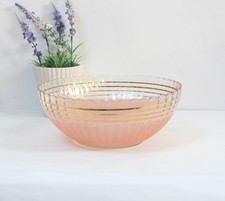 Saladier en verre granité rose ancien