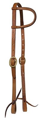 Showman Argentina Cow Leather Single Ear Headstall w/ Solid Brass Buckles