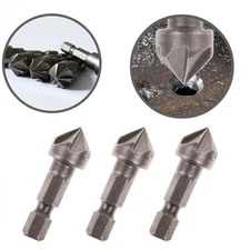 New 6 Flute Hex Handle HCS Countersink Chamfering  Drill Bits Chamfer Tool 3x