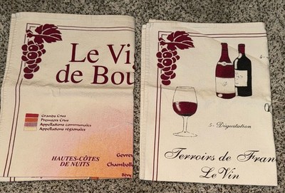 Torchons & Bouchons Paris Set Of 2 Cotton Wine Theme Dish Towels 