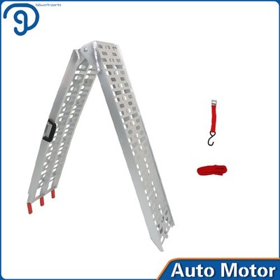 7.5' Heavy Duty Aluminum Folding Loading Ramp Motorcycle Arched Truck ATV / UTV