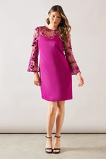 Wallis Plum Shift Dress Womens Occasion Dresses