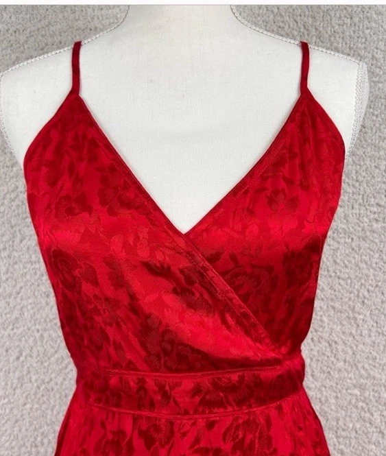 Vestido midi Band of the Free Anita para mujer XS rojo rubí envolvente nuevo con etiquetas Resort Boho Foto 2 de 4