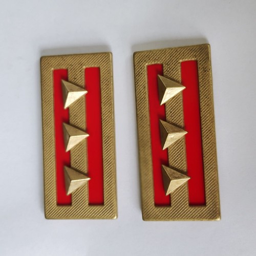 Pair WWII China KMT Army Captain Rank badge Collar insignia