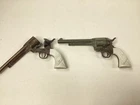 Vintage 2 Marx Miniature Six Shooter Western Colt Revolver Metal Gun Toy  NICE