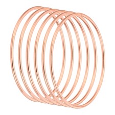 3.1 Inch Dream Catcher Rings, 6Pcs Metal Macrame Wreath, Rose Gold