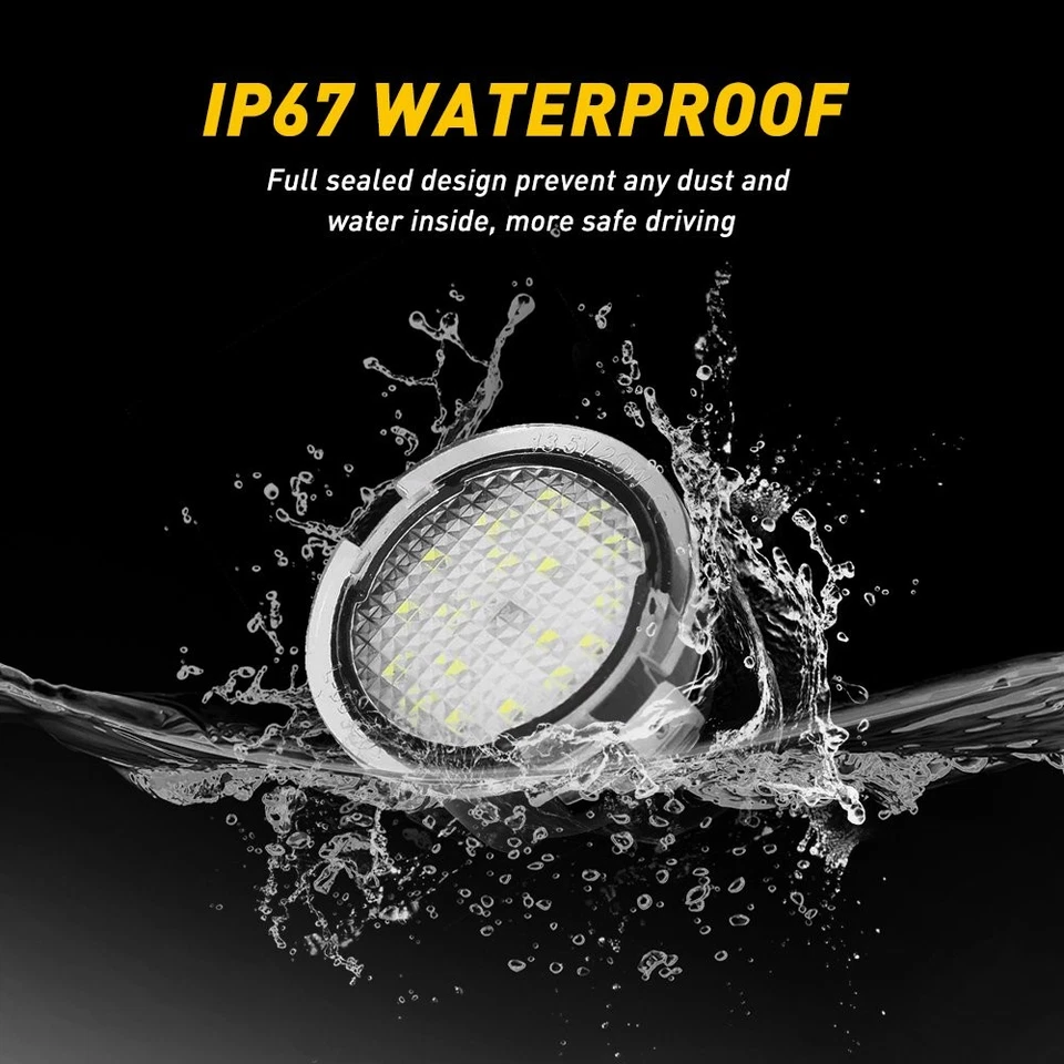 1/2pcs Xenon White For Ford Taurus Edge Flex F150 Side Mirror LED Puddle Lights Foto 4 de 4