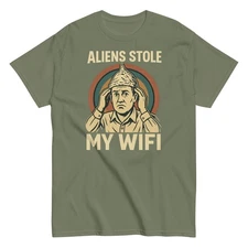 Aliens Stole My WiFi Shirt – Funny UFO Retro Sci-Fi Humor Graphic Tee