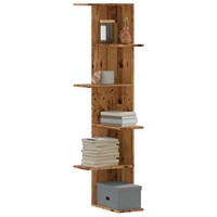 Wand-Eckregal Altholz-Optik 36,5X36,5X140 Cm Holzwerkstoff
