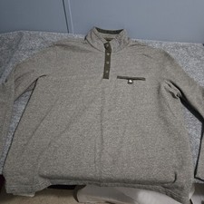 UNTUCKit Fleece Jacket Mens XXL Gray Pullover 1/4 Snap Long Sleeve Cotton Blend