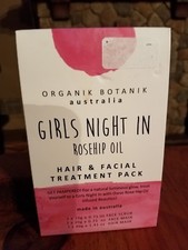 Organik Botanik GIRLS NIGHT IN ROSEHIP OIL Hair  Facial Treatment Pack NIB