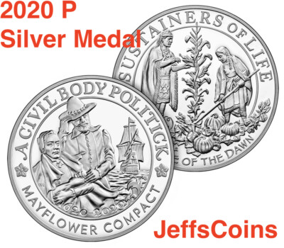2020 P 400th Anniversary of Mayflower Voyage 2 Silver Set Proof