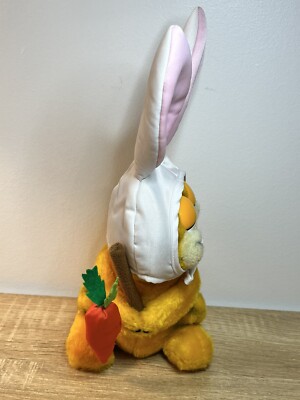 Vintage Garfield Easter Bunny Plush Toy Here Rabbit w/Carrot Stick