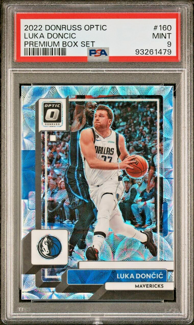2022-23 Panini Optic Premium Box Set Prizm 160 Luka Doncic /249 PSA 9 Mavericks