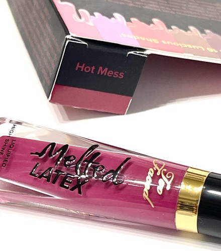 Lápiz labial de alto brillo licuado derretido TOO FACED HOT DESORDEN .16 OZ tamaño de viaje NUEVO con CAJA - Imagen 3 de 3