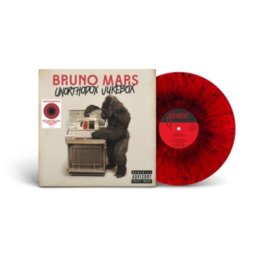 BRUNO MARS - UNORTHODOX JUKEBOX RED WITH BLACK SPLATTER  VINYL LP NEU