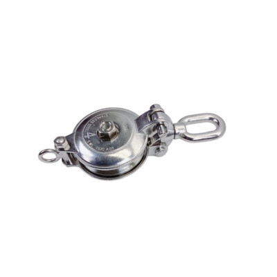HD 4'' Sheave Swivel Block Hoist Lift 3300 Lbs WLL 5/8'' Rope Stainless Steel T316