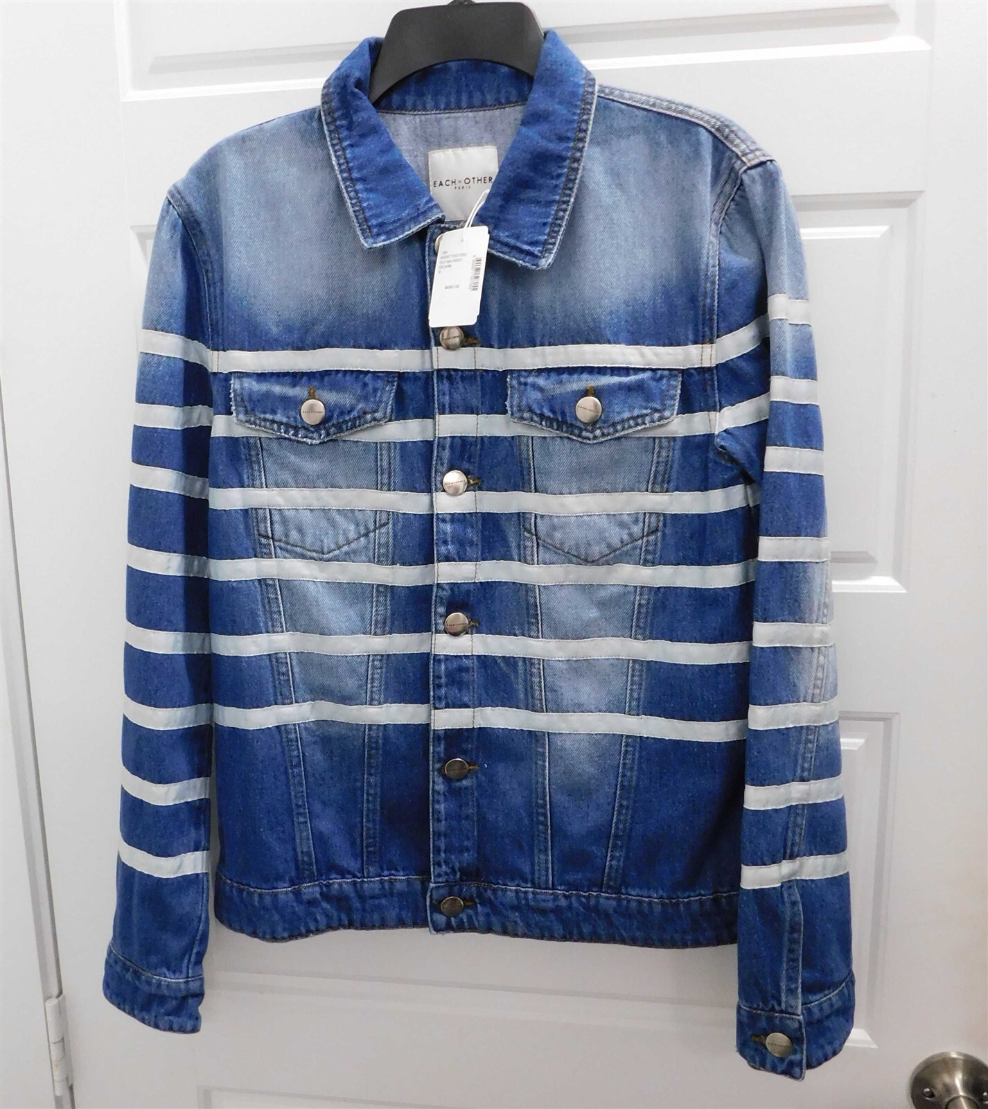 ALTRA Giacca jeans denim blu Parigi nuova ciascuno x altro $680rt taglia S