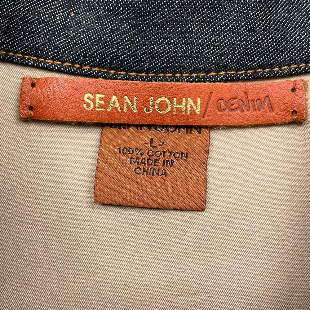 Sean John Suit Men L/32W 31L Blue Denim Jacket Jeans Leather Sean John Suit Men L/32W 31L Blue Denim Jacket Jeans Leather