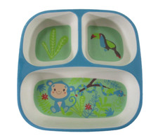 Coconut Groove Bamboo Sectioned Toddlers Plate Heat Resistant to 60'C Maximum