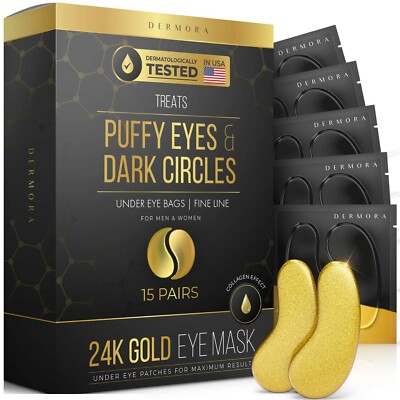 24K Gold Eye Mask  15 Pairs 