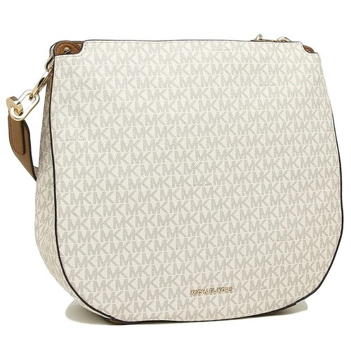 Michael Kors Fulton Large Twill Handbag Hobo Shoulder Bag Vanilla - Picture 2 of 4