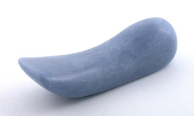 3 3/5 x 9/10 Inch Natural  Angelite Crystal Massage Stone Gemstone EBS8496