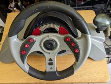 Mad Catz MC2 Racing Steering Wheel w/ Pedals for PS1/PS2 PlayStation 2 tested