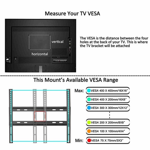 Various TV Wall Mount Universal TV Bracket Wall Hanger TV Holder Stand 22-85inch - Picture 25 of 63