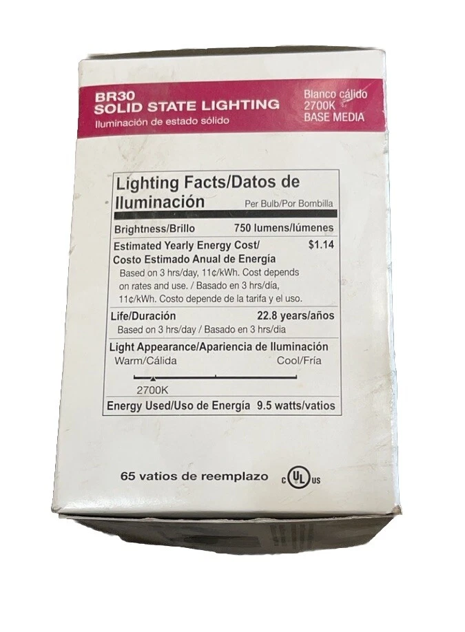 🔥(AN) 2 X Halco 80976 LED BR30 Flood 9.5W 2700K Dimmable Medium E26 Base - Image 2 of 4