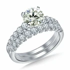 3 Ct Vvs1 White Round Moissanite Engagement Bridal Ring Sterling Silver Size 7