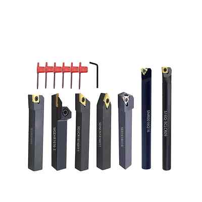 16mm Turning Holders 7 Sets 5/8'' Shank Lathe Turning Tool Holders with Ind