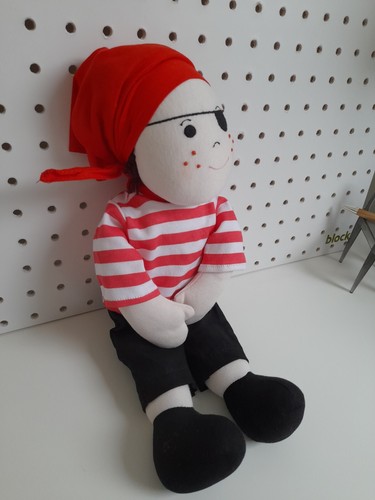 Imajo Pirate Rag Doll/Soft Doll/Handmade Fair Trade Item/37cm Toy Doll - Picture 3 of 8