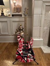 Evh Striped Series Frankenstrat Electric Guitar - Red With Black Stripes