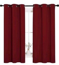 NICETOWN Christmas Burgundy Blackout Curtains and Drapes - Thermal Insulated Sol