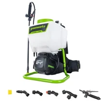 Greenworks 24V BackPack Sprayer 4-Gallon 5 Tips, Battery/Charger Not Included