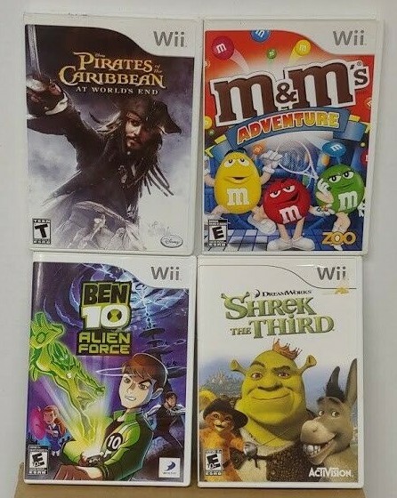 Nintendo Wii Wii U Games LOT M&M's Shrek Third Pirates Caribbean