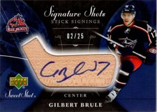 2006-07 Sweet Shot Signature Shots/Saves Sticks #SSSGB Gilbert Brule Auto /25 