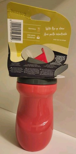 SET BESTEHEND AUS 3 Tommee Tippee 12 m + Thermo Strohhalmbecher 9 Unzen dunkelrosa Reise #16125 - Bild 3 von 5