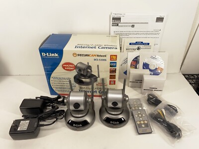 Lot Of 2 D-Link DCS-5300G 2.4Hz Wireless Pan/Tilt Built In Mic Security Camera