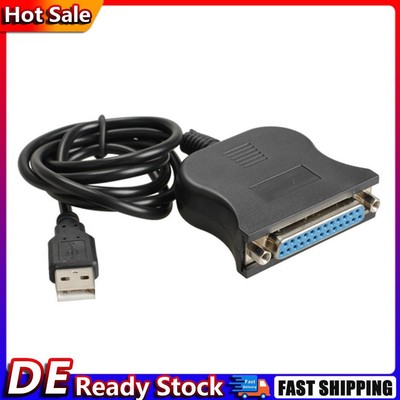 New USB 1.1 to DB25 Female Port Print Converter Cable LPT Black De