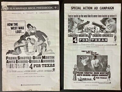 Four [4] for Texas ORIGINAL US Press Campaign Book Frank Sinatra Dean Martin '63
