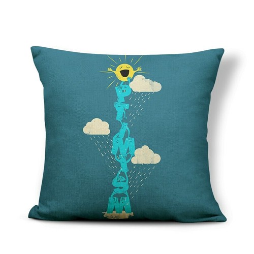 Abstract Cushion Cover Pillow Case Bat People Octopus Dinosaur Deer Cover Rocket - Picture 12 of 37