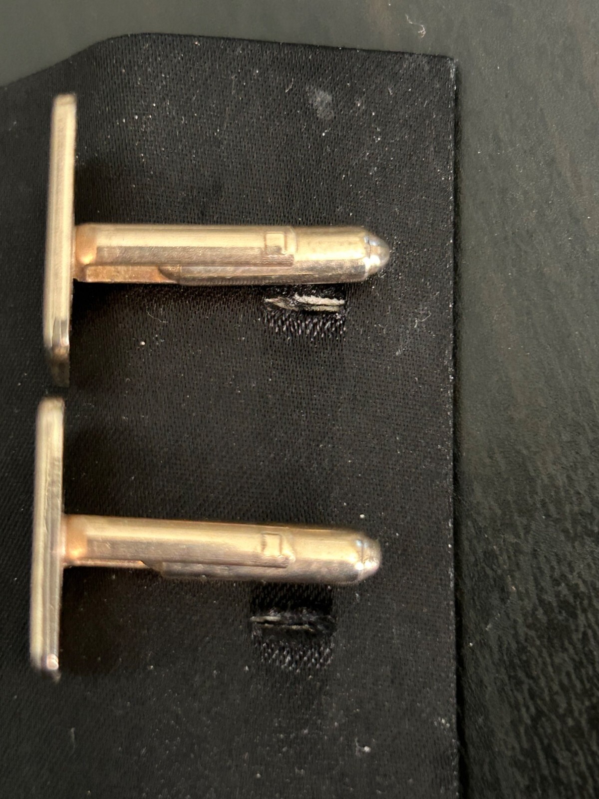 Rectangular Gold-Toned Chevron Pattern Cufflinks … - image 6