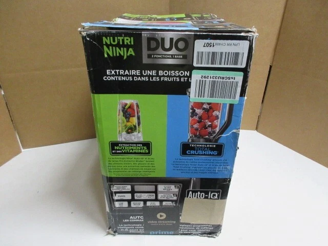 Ninja Nutri Blender Duo con Auto-iQ 72 OZ Negro CAJA ABIERTA/DAÑADA NUNCA USADA Foto 2 de 4