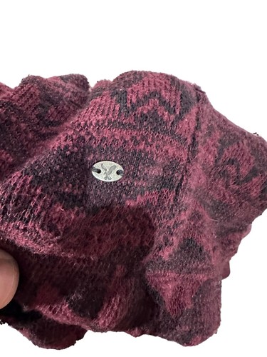 American Eagle Women's Hoodie Size S - Full Zip - Ties - Burgundy and Black - Picture 8 of 9