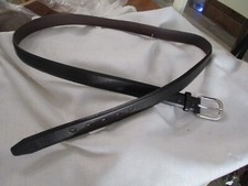 BLACK men belt 50" genuine leather usa MENS big LONG