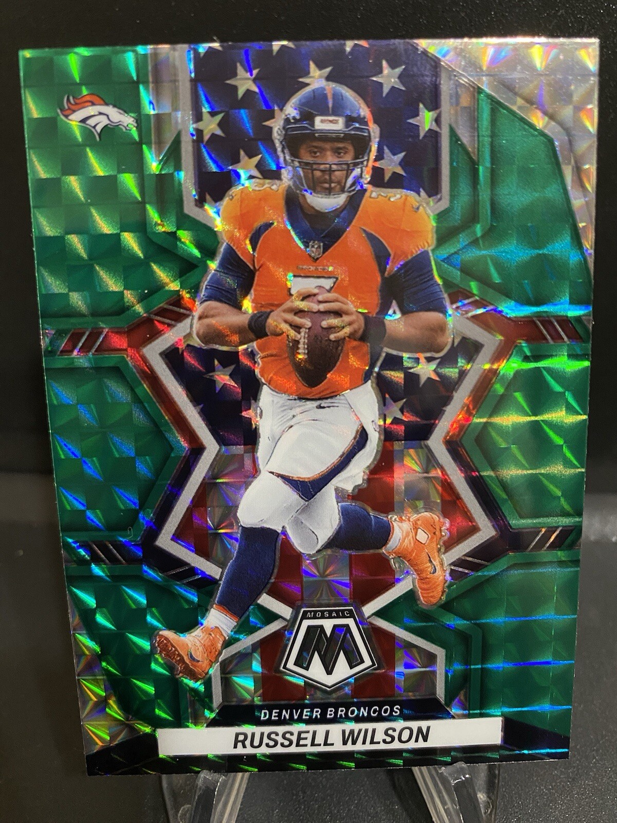 2022 Panini Mosaic - National Pride Green Mosaic Prizm #257 Russell Wilson